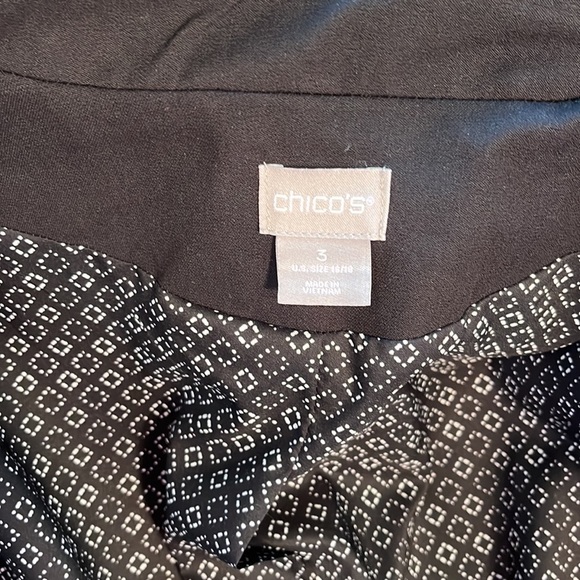 Chico’s Blazer Black Roll Up Sleeves Contrast Lining Size XL Chicos 3 - Picture 7 of 11